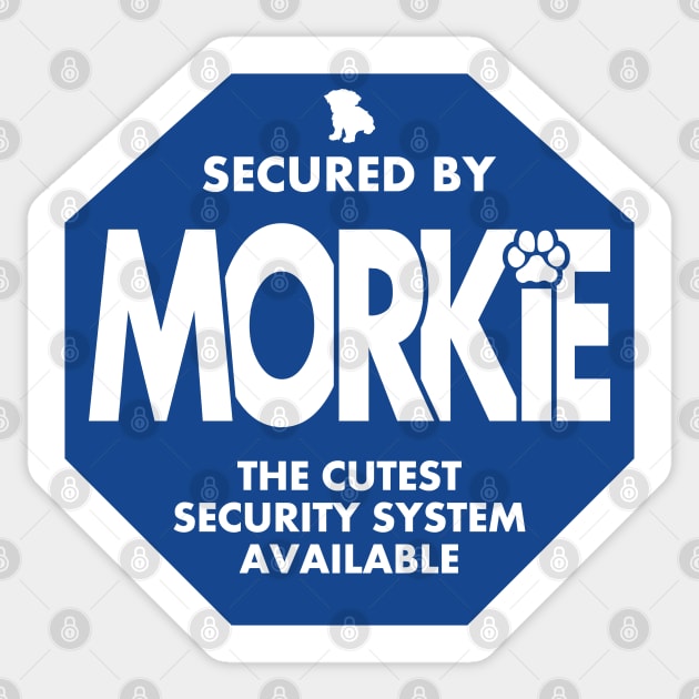 Morkie Security Service - Blue Sticker by ZZDeZignZ